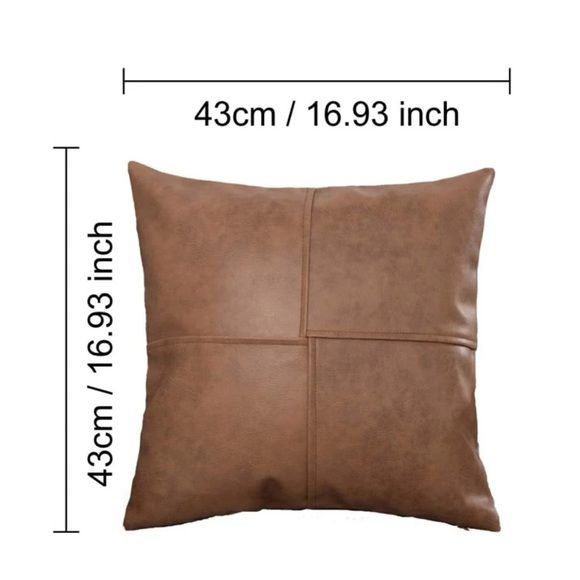 Brown Faux Leather Cushion Case (Case Only) - Picture 3 of 4
